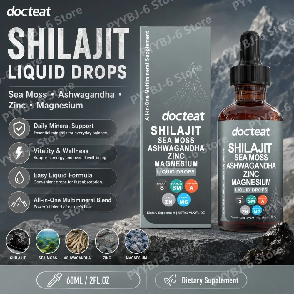 Docteat Shilajit Liquid Drops with Sea Moss Ashwagandha Zinc & Magnesium – Daily Energy Stamina & Vitality Support 60ml
Docteat Shilajit Liquid Drops with Sea Moss Ashwagandha Zinc & Magnesium – Daily Energy Stamina & Vitality Support 60ml