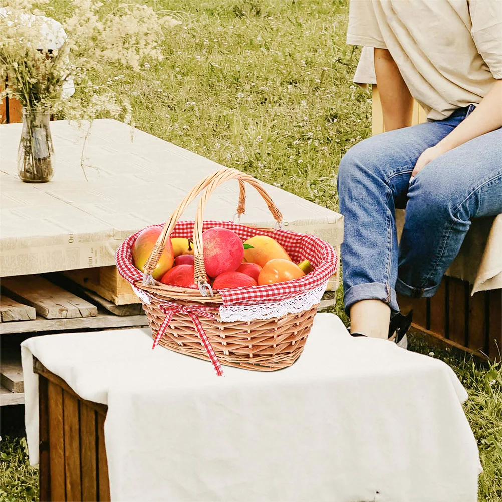 Rattan Picnic Basket Artificial Wicker with Handle Accessories Baskets Storage Vintage
Rattan Picnic Basket Artificial Wicker with Handle Accessories Baskets Storage Vintage