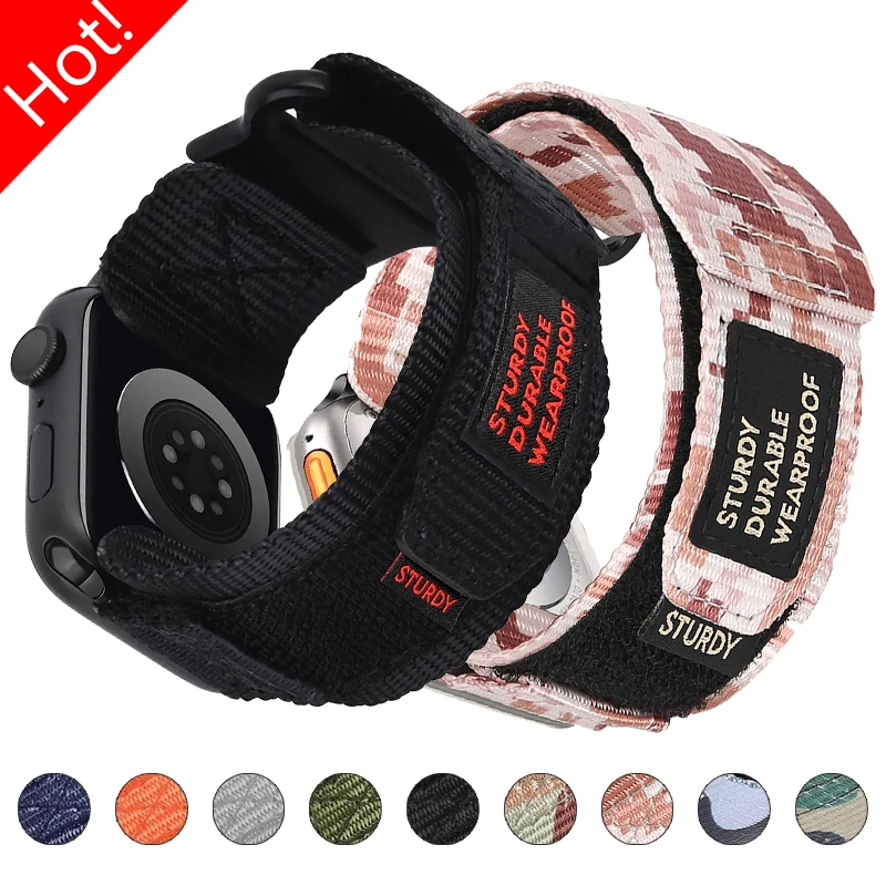 Нейлоновый ремешок для Apple Watch Band Ultra 2 49 мм 45 мм 44 мм 41 мм 40 42 мм спортивный камуфляжный браслет для Iwatch Series 9 8 7 6 SE 5 4
Нейлоновый ремешок для Apple Watch Band Ultra 2 49 мм 45 мм 44 мм 41 мм 40 42 мм спортивный камуфляжный браслет для Iwatch Series 9 8 7 6 SE 5 4