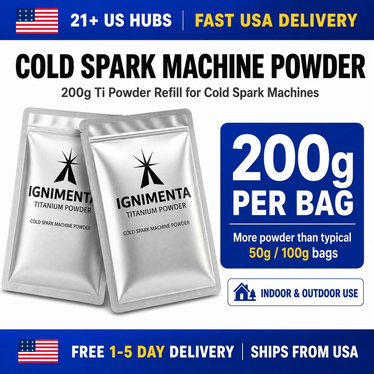 2-100bags Indoor/Outdoor Cold Spark Machine Ti Powder for DJ Wedding Stage Effect
2-100bags Indoor/Outdoor Cold Spark Machine Ti Powder for DJ Wedding Stage Effect