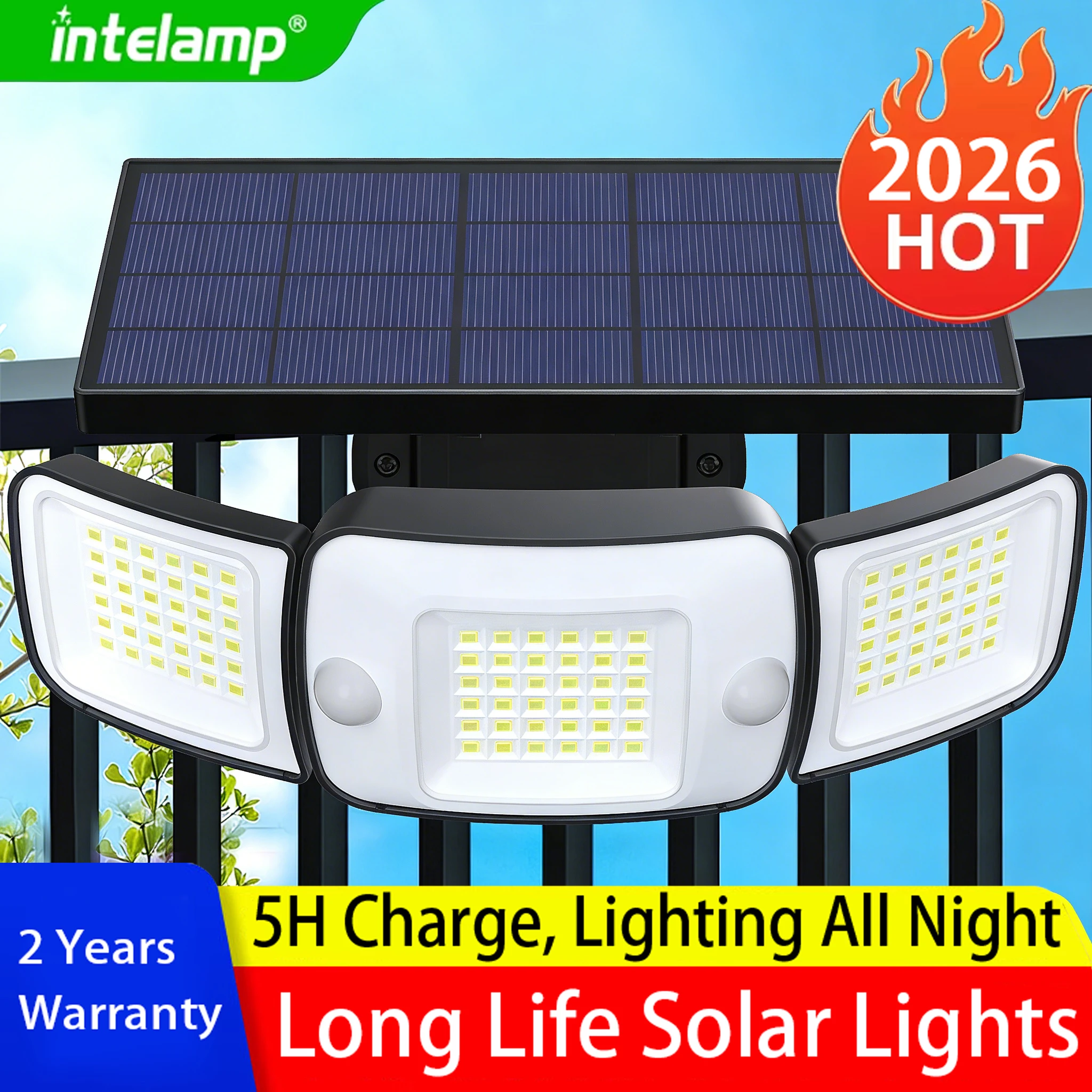 Мощные солнечные светильники 2026 года с датчиком движения, сверхъяркие уличные настенные лампы IP65 водонепроницаемые для сада, двора, дорожек, гаража
Мощные солнечные светильники 2026 года с датчиком движения, сверхъяркие уличные настенные лампы IP65 водонепроницаемые для сада, двора, дорожек, гаража