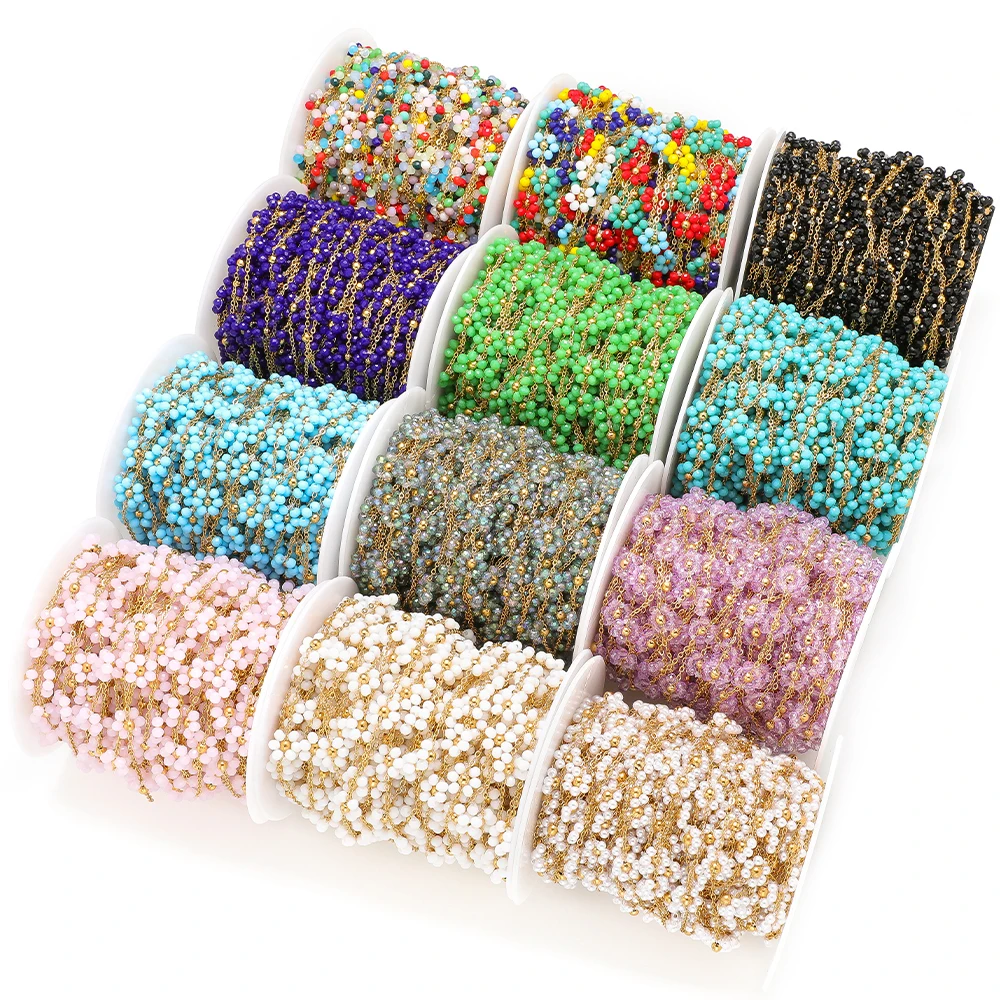 1 Meter Stainless Steel Crystal Braided Flowers Chain Pearl Link Chains for DIY Necklaces Supplies Jewelry Making Accessories
1 Meter Stainless Steel Crystal Braided Flowers Chain Pearl Link Chains for DIY Necklaces Supplies Jewelry Making Accessories