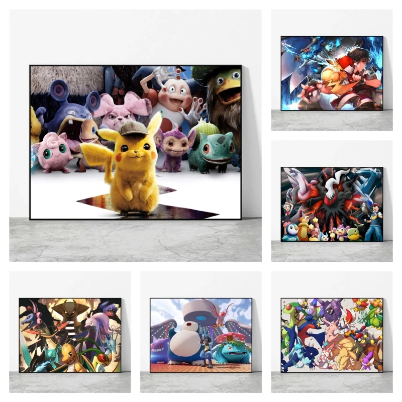 Japanese Classic Anime Pokemon Poster Pikachu Children Room Decoration Gifts Living Room Bedside Mural Cartoon Decor Picture
Japanese Classic Anime Pokemon Poster Pikachu Children Room Decoration Gifts Living Room Bedside Mural Cartoon Decor Picture
