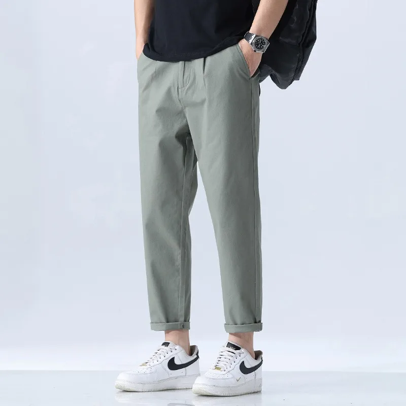 Summer Pants Man Ankle Length Thin Black Khaki Blue Pencil Elastic Cotton Loose Stretched Plus Size 42 44 46 Casual Trousers
Summer Pants Man Ankle Length Thin Black Khaki Blue Pencil Elastic Cotton Loose Stretched Plus Size 42 44 46 Casual Trousers