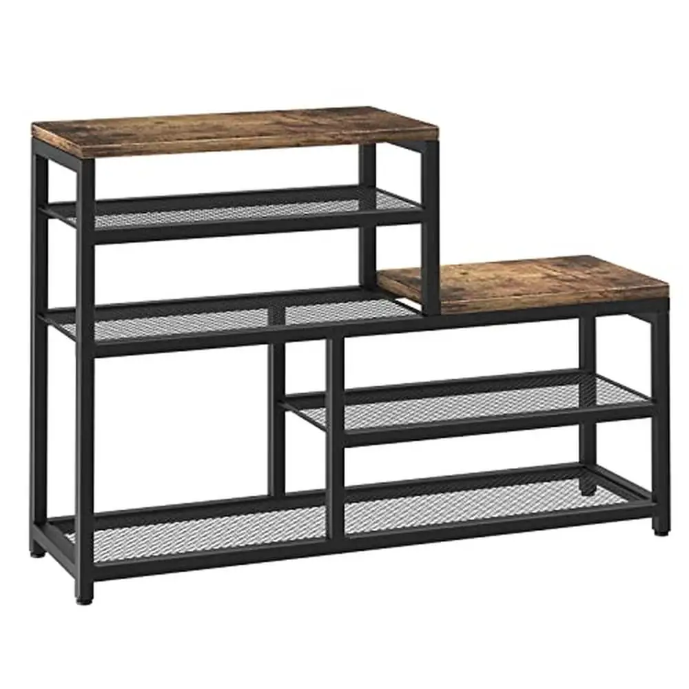 5-Tier Shoe Rack Organizer Industrial Style Bench Seat Space-Saving Entryway Storage Solution
5-Tier Shoe Rack Organizer Industrial Style Bench Seat Space-Saving Entryway Storage Solution