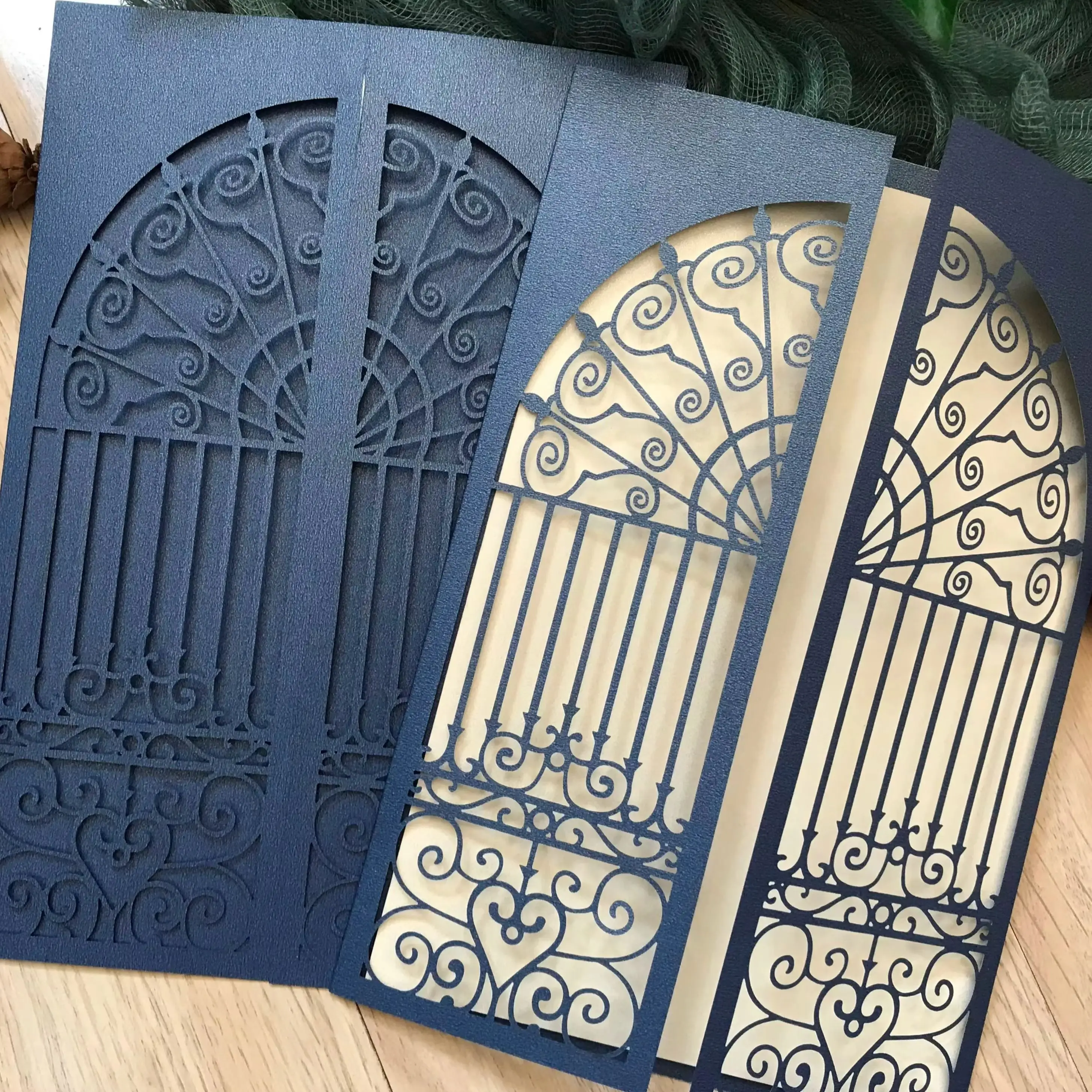 10pcs Navy Blue Laser Cut Wedding Invitation Card,Gate 5*7.5inches Invitation Sheets Birthday Card for Wedding Party Decoration
10pcs Navy Blue Laser Cut Wedding Invitation Card,Gate 5*7.5inches Invitation Sheets Birthday Card for Wedding Party Decoration