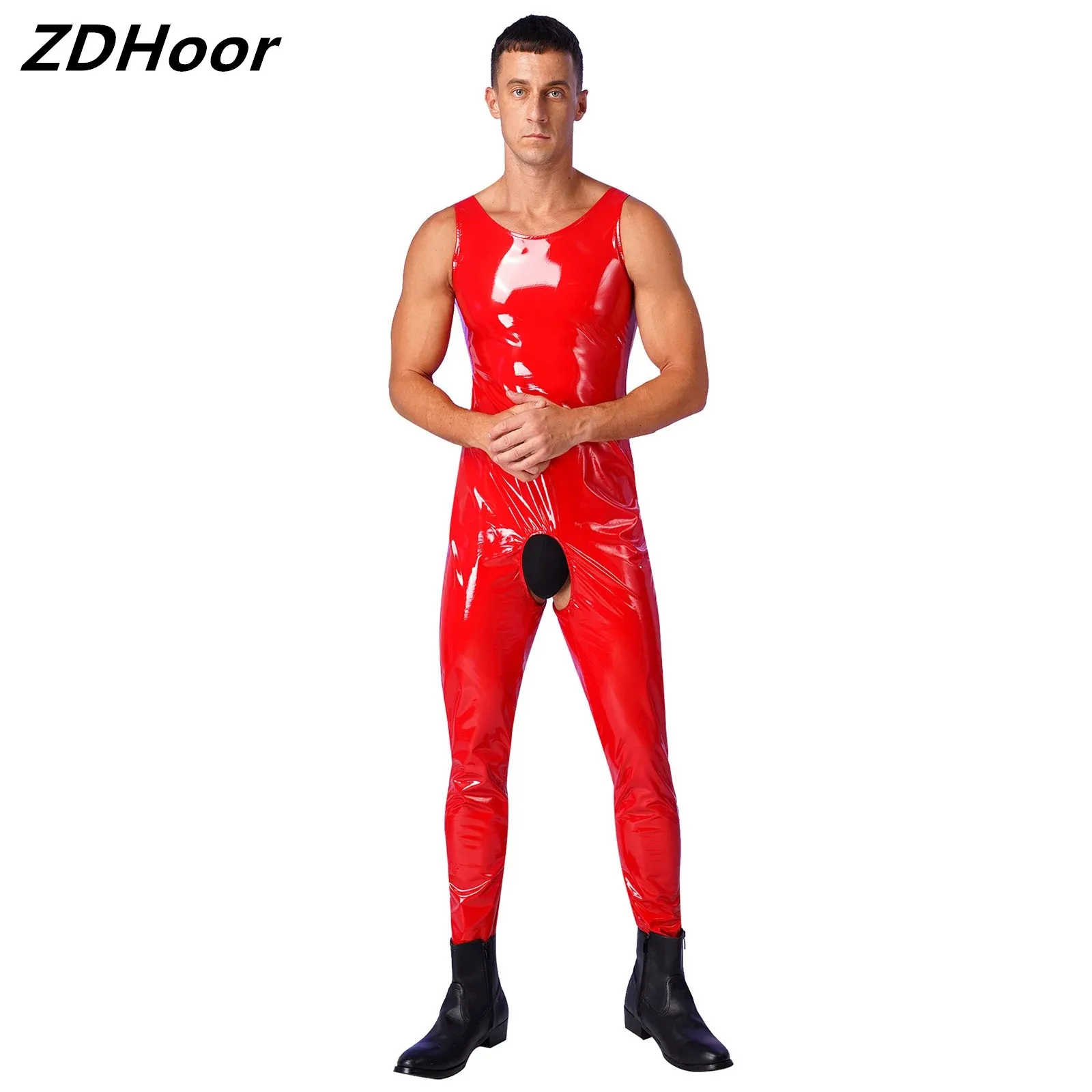 Боди мужское из лакированной кожи, с U-образным вырезом, без рукавов
Боди мужское из лакированной кожи, с U-образным вырезом, без рукавов