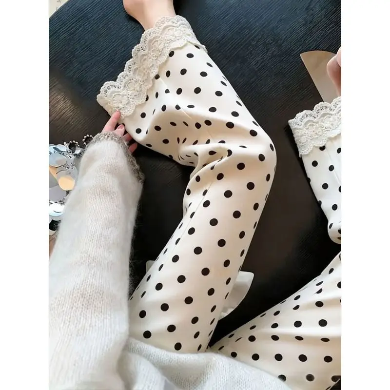 Lace Polka-dot Boot-cut Pants for Women in Summer, Thin, Loose, Slim and Drapey, Large Size Nine-point Straight Wide-leg Pants
Lace Polka-dot Boot-cut Pants for Women in Summer, Thin, Loose, Slim and Drapey, Large Size Nine-point Straight Wide-leg Pants