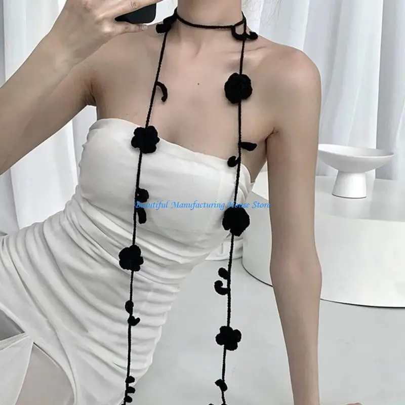 E56A Retros Styles Fashion Scarves Handmade Knitted Neckerchief Flower Women Scarf
E56A Retros Styles Fashion Scarves Handmade Knitted Neckerchief Flower Women Scarf