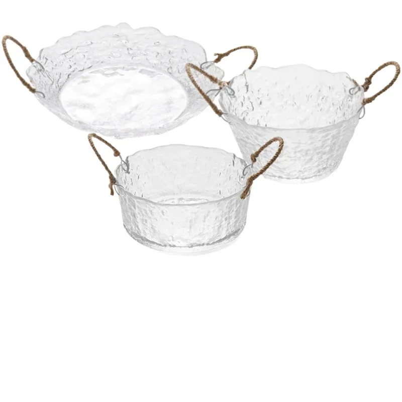 Crystal Glass Fruit Bowl Salad Bowl Luxury High-end Living Room Home Snacks Display Plate Ears Portable Western Food Plate.
Crystal Glass Fruit Bowl Salad Bowl Luxury High-end Living Room Home Snacks Display Plate Ears Portable Western Food Plate.