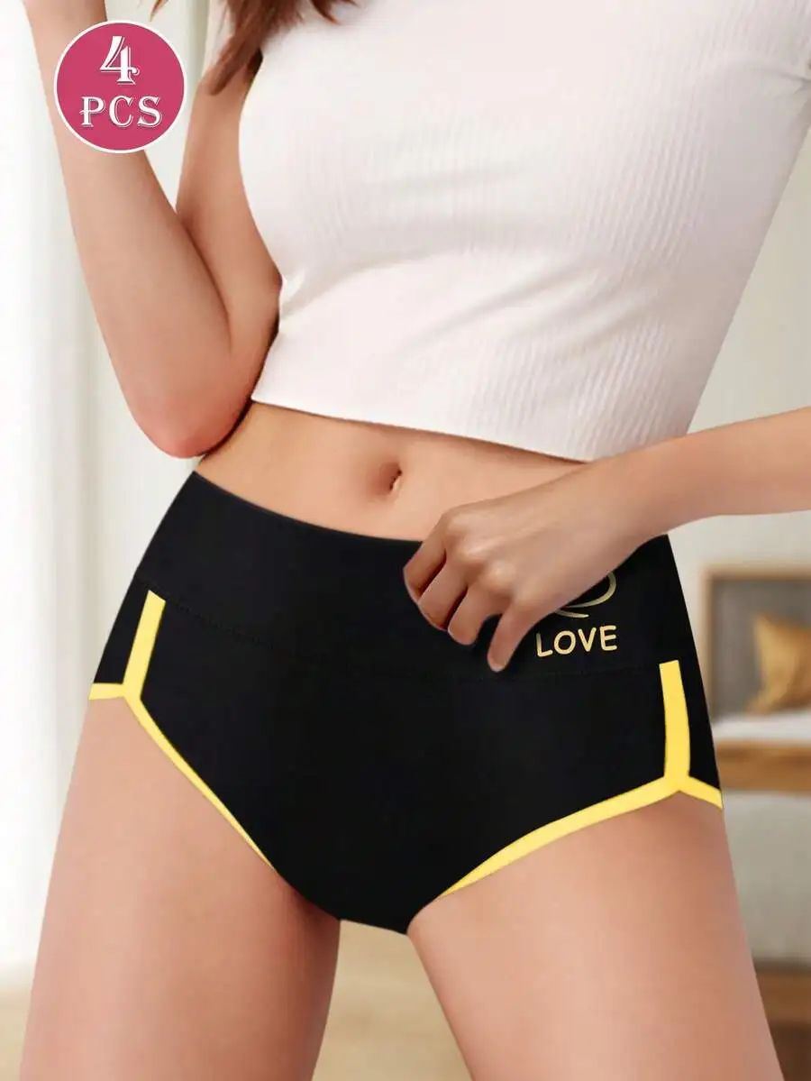 4 Pcs High Waist Womens Briefs Colorblock Design Breathable Soft Underwear
4 Pcs High Waist Womens Briefs Colorblock Design Breathable Soft Underwear