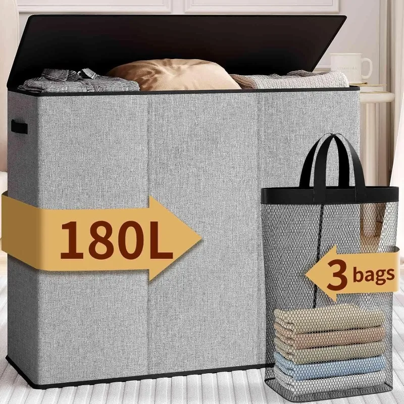 laundry hamper 3 section,180L large laundry basket for laundry sorting,Clothes Hamper with 3 Removable Bags,laundry hamper
laundry hamper 3 section,180L large laundry basket for laundry sorting,Clothes Hamper with 3 Removable Bags,laundry hamper