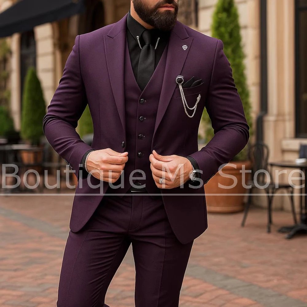 Men's 3 Piece Suit Single Breasted Solid Color Wear Jacket Vest Pants Formal Business Casual Wedding Party Gentleman Outfit
Men's 3 Piece Suit Single Breasted Solid Color Wear Jacket Vest Pants Formal Business Casual Wedding Party Gentleman Outfit