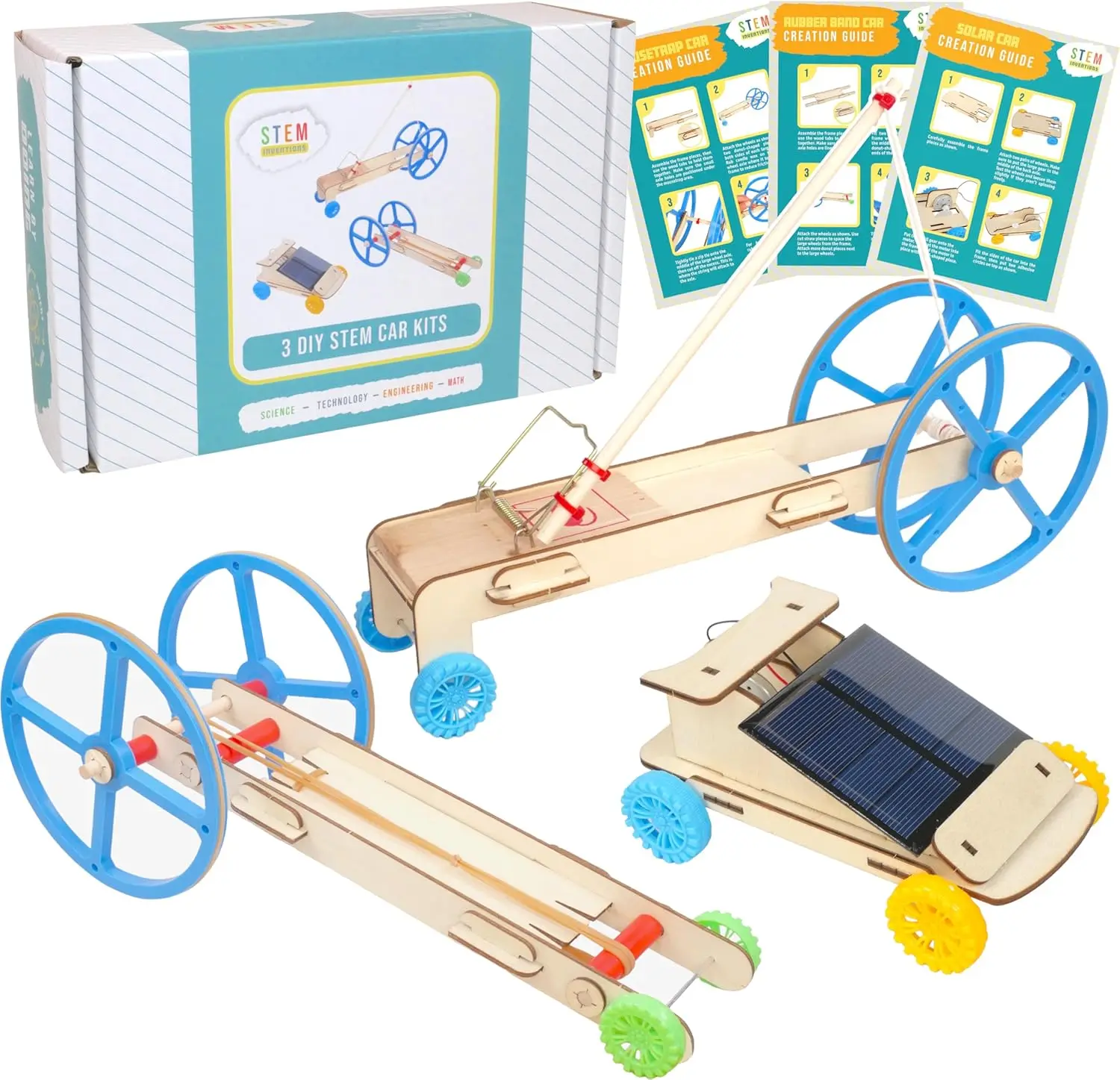 STEM 3-Car Kit: Rubber Band, Solar & Mousetrap – Classroom Engineering Projects Ages 8+
STEM 3-Car Kit: Rubber Band, Solar & Mousetrap – Classroom Engineering Projects Ages 8+