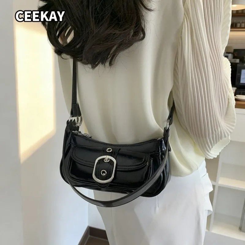 CEEKAY Shiny Wax PU Mini Underarm Bag Front Square Buckle Flap Adjustable Strap Women Minimal Daily Small Crossbody Purse
CEEKAY Shiny Wax PU Mini Underarm Bag Front Square Buckle Flap Adjustable Strap Women Minimal Daily Small Crossbody Purse