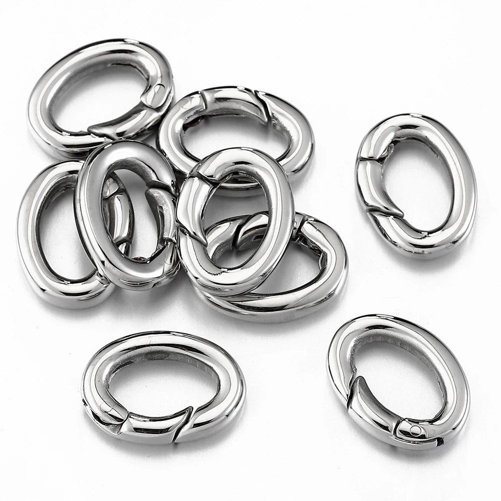 1pc Stainless Steel Oval Spring Lobster Clasp Connector for Keychain Keyring Ring Carabiner Jewelry Making DIY Findings
1pc Stainless Steel Oval Spring Lobster Clasp Connector for Keychain Keyring Ring Carabiner Jewelry Making DIY Findings