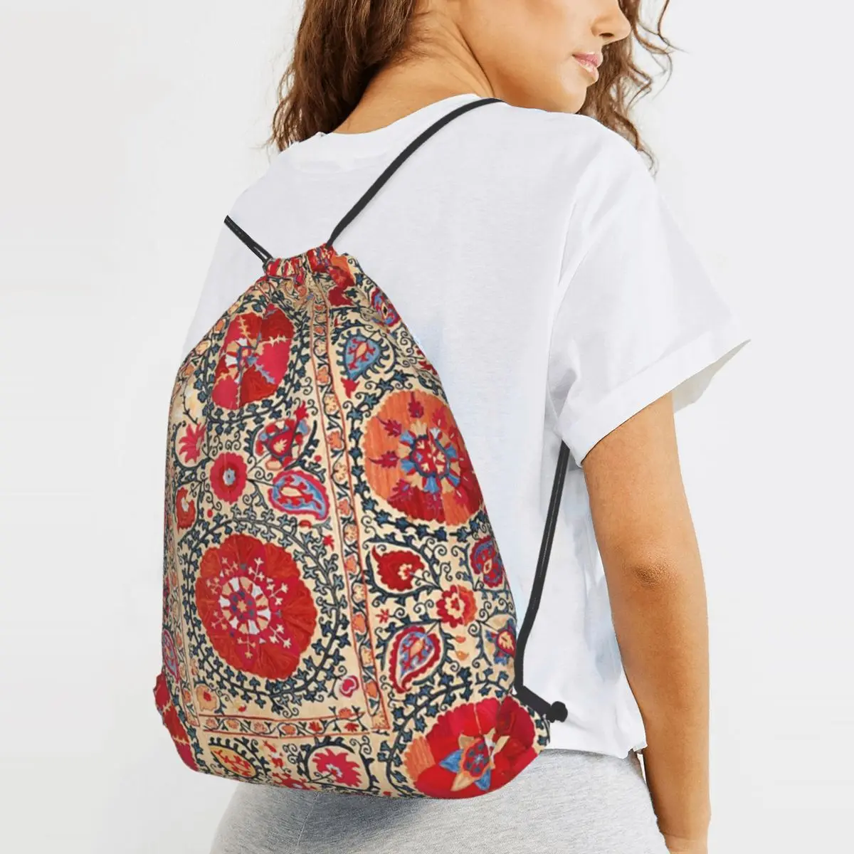 Samarkand Suzani Southwest Uzbekistan Embroidery Print Backpacks Casual Drawstring Bundle Pocket Sports Bag Book Bags for Travel
Samarkand Suzani Southwest Uzbekistan Embroidery Print Backpacks Casual Drawstring Bundle Pocket Sports Bag Book Bags for Travel