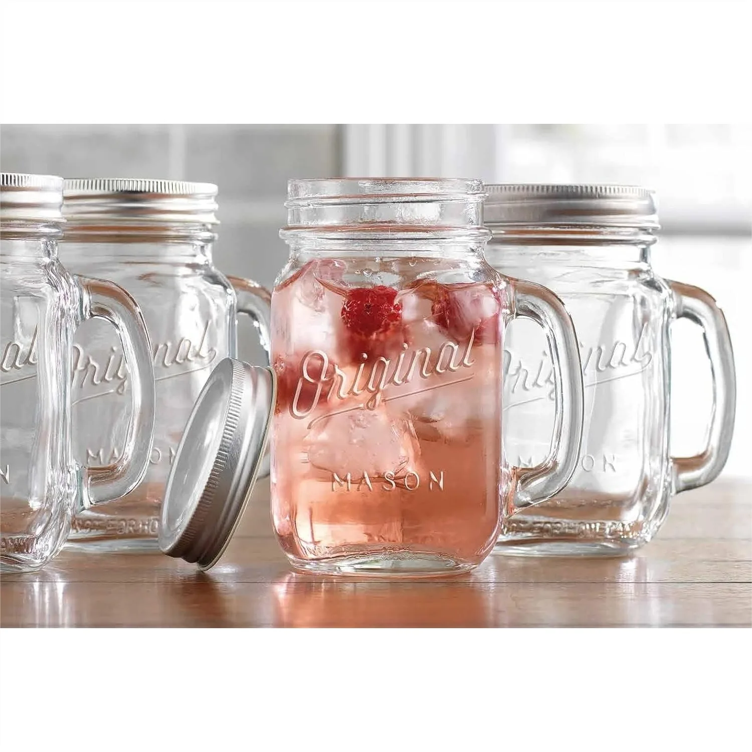 Mason Jar Mugs 16 Oz with Handle and Lid Set of 4, Glass Drinking Cups for Iced Tea, Lemonade, Party Essentials
Mason Jar Mugs 16 Oz with Handle and Lid Set of 4, Glass Drinking Cups for Iced Tea, Lemonade, Party Essentials