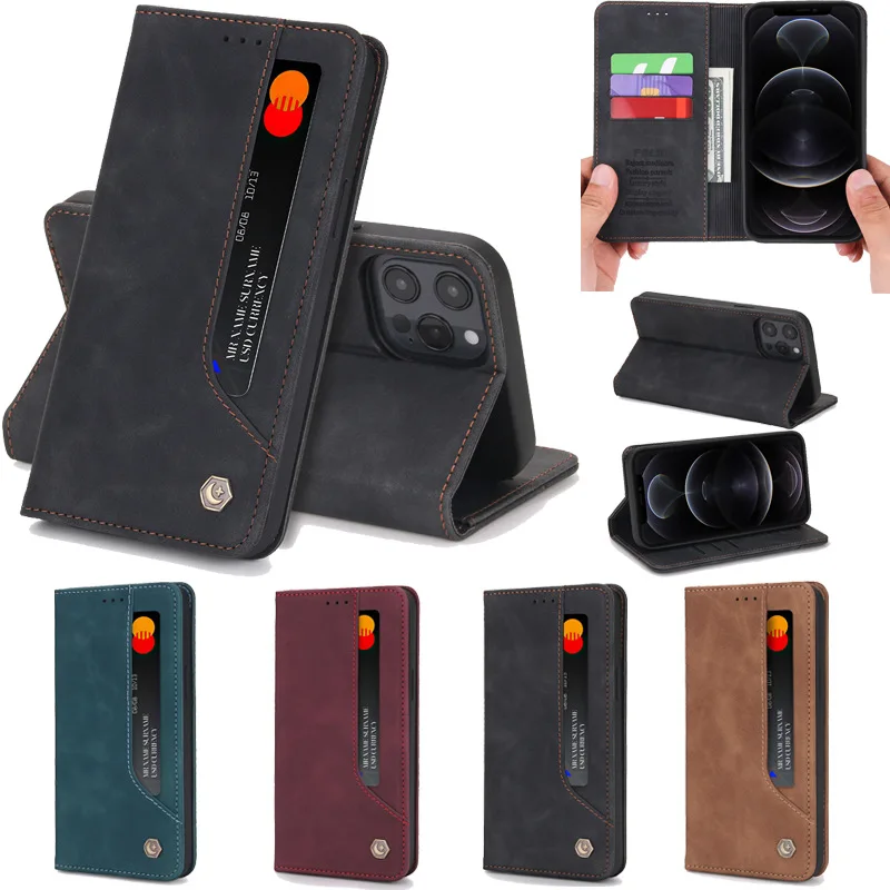 Magnetic Wallet Card Phone Case For iPhone 15 14 Plus 13 12 11 Pro Max XR X XS Xs Max 7 8 Plus Solid Color Leather Back Cover
Magnetic Wallet Card Phone Case For iPhone 15 14 Plus 13 12 11 Pro Max XR X XS Xs Max 7 8 Plus Solid Color Leather Back Cover