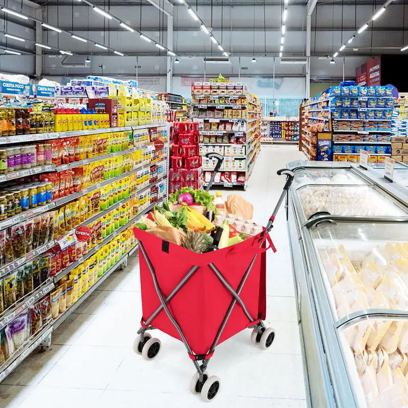 Folding Shopping Utility Cart with Water-Resistant Removable Canvas Bag-Red
Folding Shopping Utility Cart with Water-Resistant Removable Canvas Bag-Red