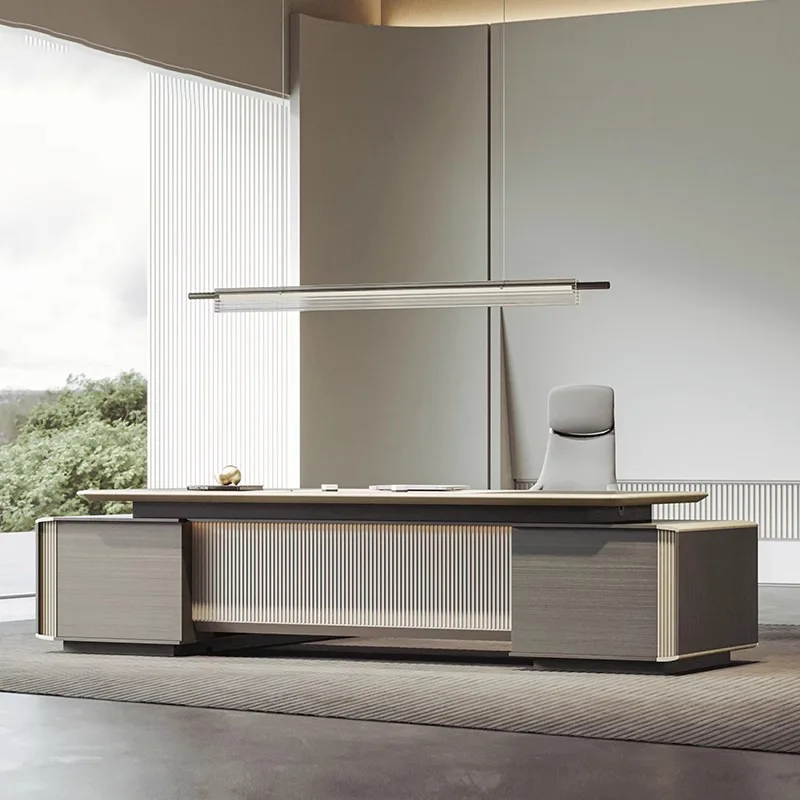 Boss office desk and chair combination simple modern general manager office president furniture chairperson light luxury class
Boss office desk and chair combination simple modern general manager office president furniture chairperson light luxury class