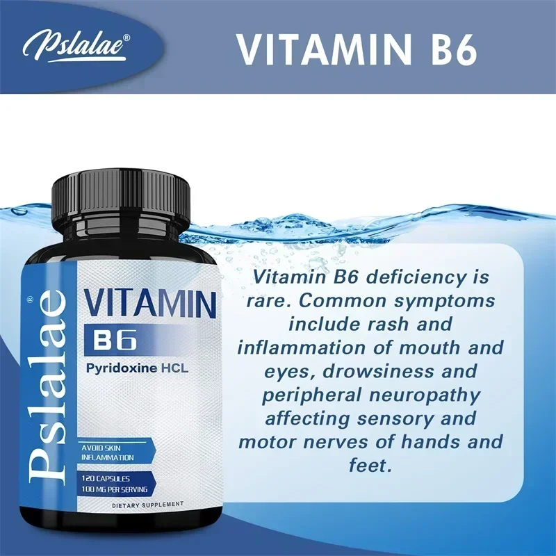 Vitamin B6 - Improves Metabolism, Skin Anti-inflammatory, Antioxidant, for Cardiovascular, Neurological, Immune and Eye Health S
Vitamin B6 - Improves Metabolism, Skin Anti-inflammatory, Antioxidant, for Cardiovascular, Neurological, Immune and Eye Health S