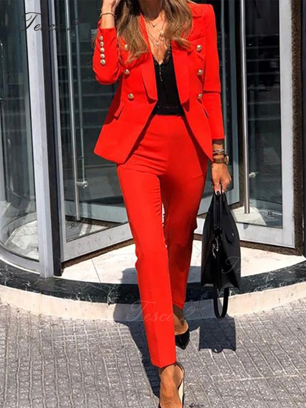 Tesco 2 Formal Women Suit Fashion Triple Breasted Long Sleeve Elegant Wedding Party Suit For Women
Tesco 2 Formal Women Suit Fashion Triple Breasted Long Sleeve Elegant Wedding Party Suit For Women