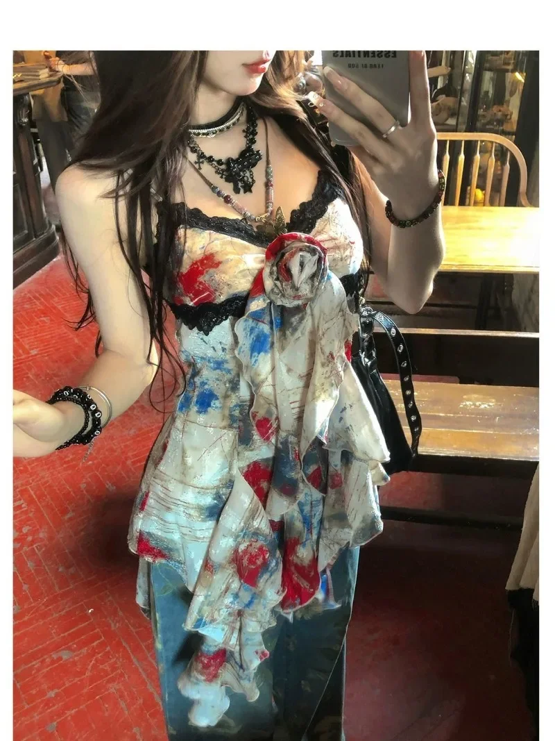New American Style Sexy Gyaru Halter Top Women Design Sweet Print Slim Camisole Summer High Street Coquette Asymmetrical Tees
New American Style Sexy Gyaru Halter Top Women Design Sweet Print Slim Camisole Summer High Street Coquette Asymmetrical Tees