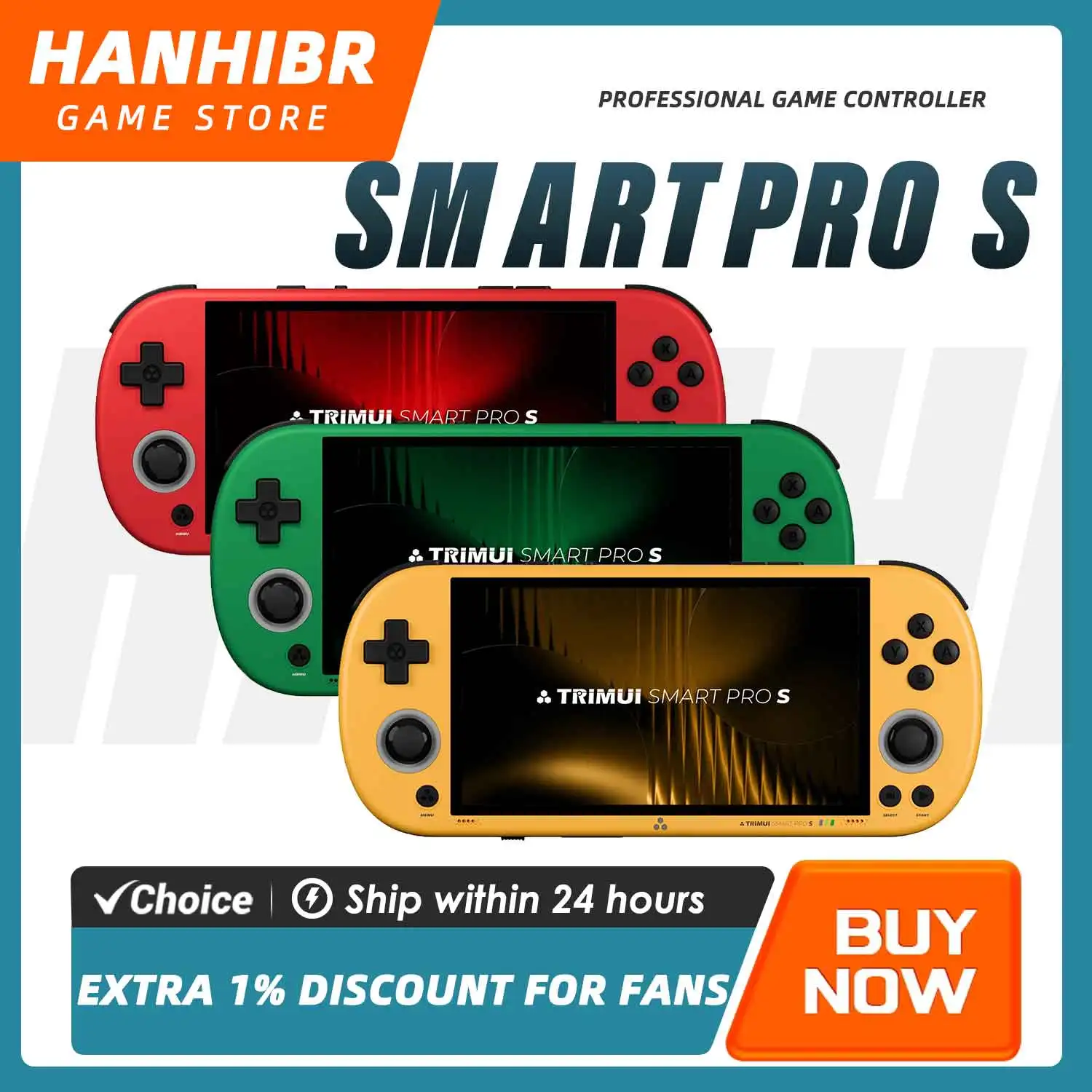 TRIMUI SMART PRO S Open Source Linux Portable Gaming Console 4.96" 1280x720 IPS Allwinner A523 TMR Joystick RGB LED 5000mAh
TRIMUI SMART PRO S Open Source Linux Portable Gaming Console 4.96" 1280x720 IPS Allwinner A523 TMR Joystick RGB LED 5000mAh