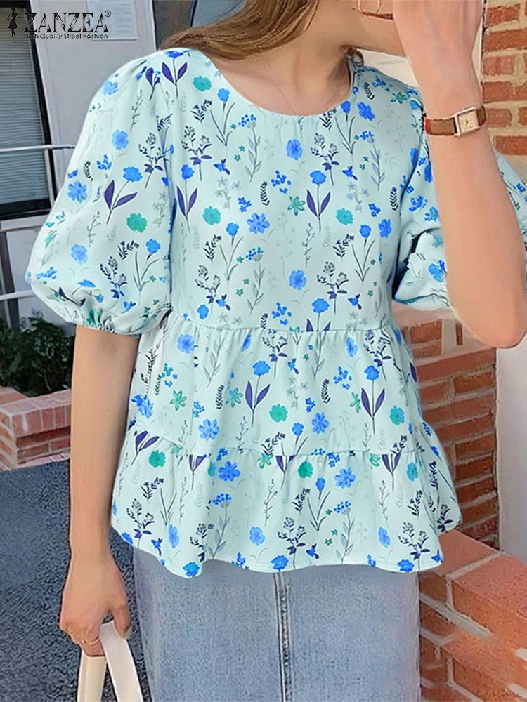 Summer Printed Blouse Bohemain Holiday Shirts 2025 ZANZEA Women Stylish Work Tops Elegant O Neck Short Puff Sleeve Blusas Tunic
Summer Printed Blouse Bohemain Holiday Shirts 2025 ZANZEA Women Stylish Work Tops Elegant O Neck Short Puff Sleeve Blusas Tunic