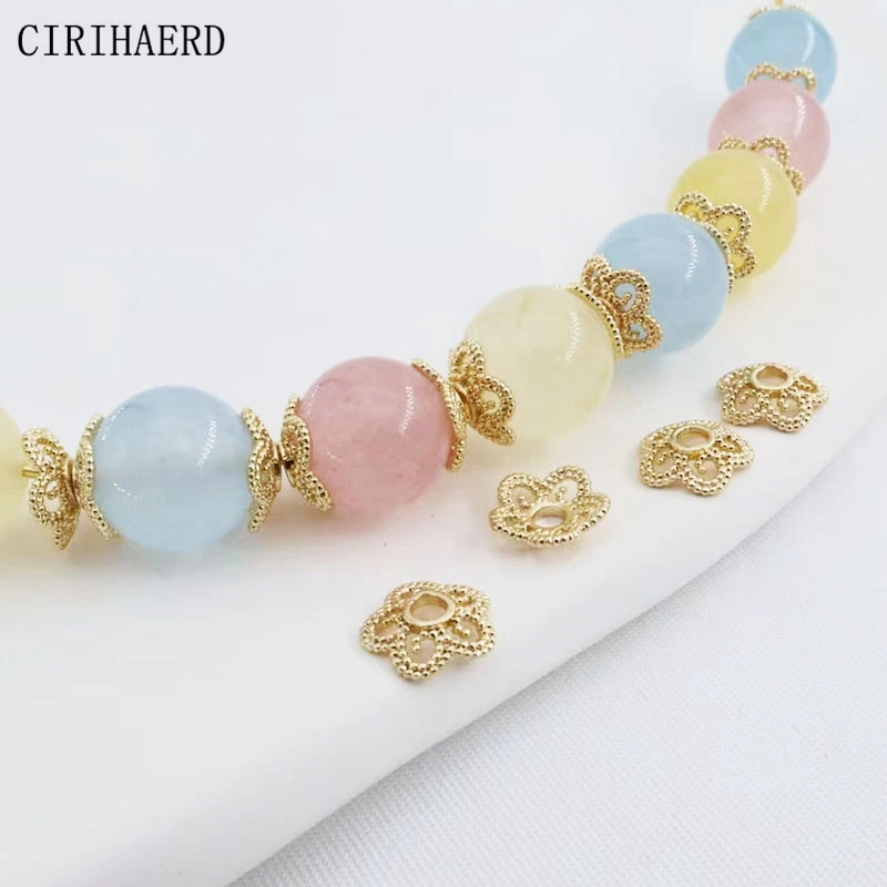 DIY Jewelry Accessories Bead Caps 14K Gold Plated Metal Hollowed Out Flower Cap For Beaded Bracelet Necklace Making End Caps New
DIY Jewelry Accessories Bead Caps 14K Gold Plated Metal Hollowed Out Flower Cap For Beaded Bracelet Necklace Making End Caps New
