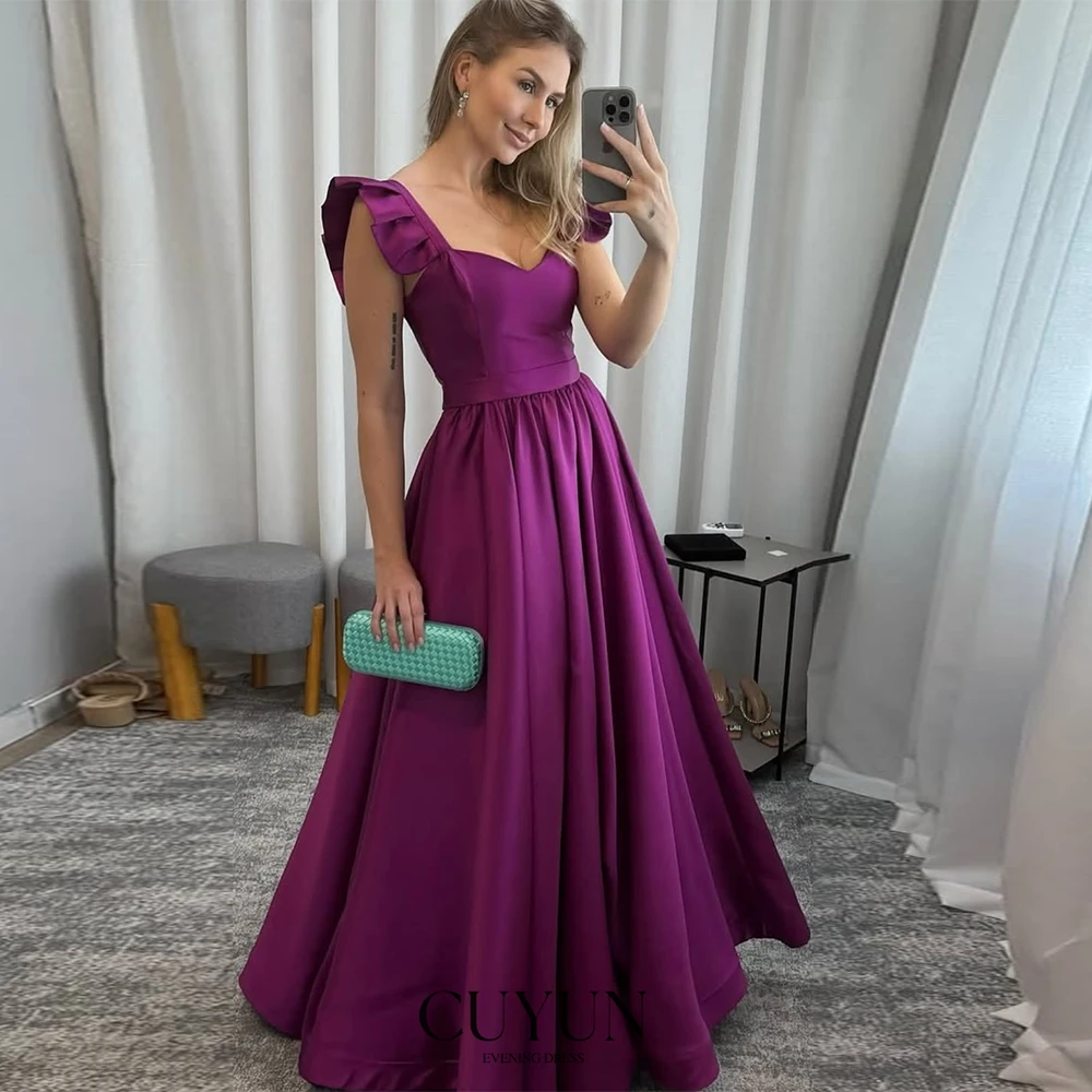 CUYUN темно-фиолетовое вечернее платье с рюшами и рукавами, атласное женское элегантное вечернее платье трапециевидной формы, платья для выпускного вечера по индивидуальному заказу для женщин
CUYUN темно-фиолетовое вечернее платье с рюшами и рукавами, атласное женское элегантное вечернее платье трапециевидной формы, платья для выпускного вечера по индивидуальному заказу для женщин
