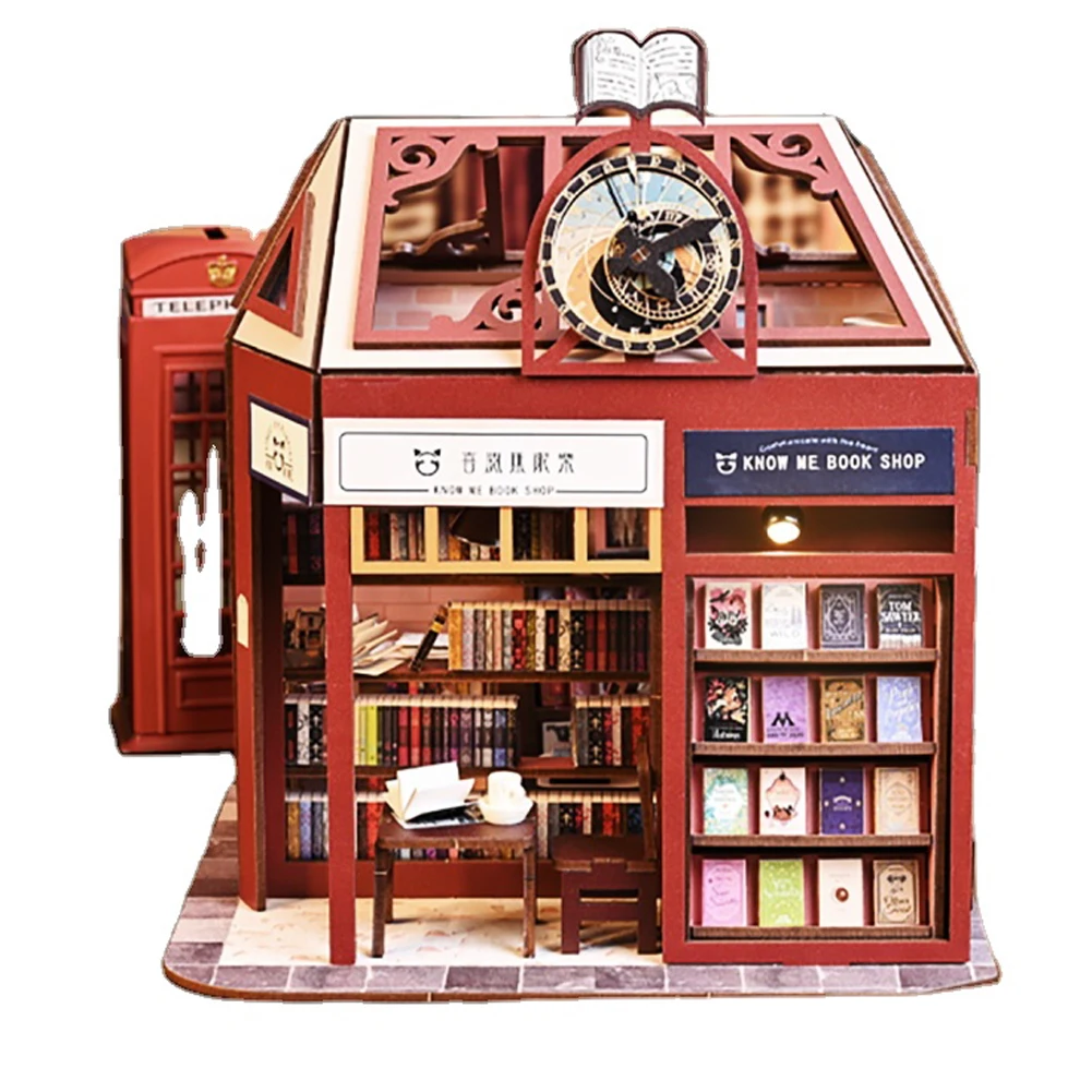 DIY Wooden Bookstore Cottage Figurines Miniatures Bookend Assembled Houses Cat Room Casa for Friends Birthday Gift Home Decor
DIY Wooden Bookstore Cottage Figurines Miniatures Bookend Assembled Houses Cat Room Casa for Friends Birthday Gift Home Decor
