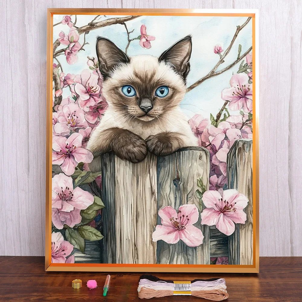 Siamese Cat Flower Printed Cross-Stitch DIY Embroidery Complete Kit Handmade Painting Handicraft Craft Promotions Jewelry Mulina
Siamese Cat Flower Printed Cross-Stitch DIY Embroidery Complete Kit Handmade Painting Handicraft Craft Promotions Jewelry Mulina