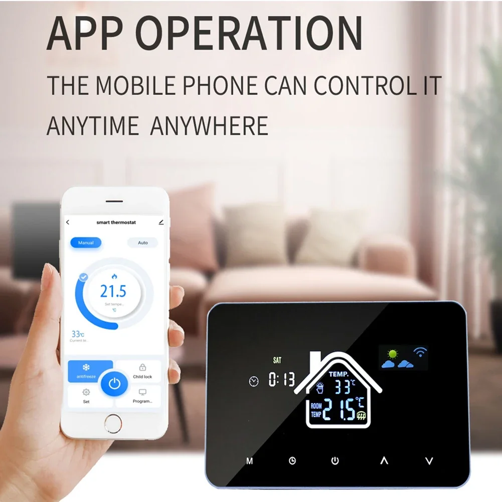 Smart Temperature Controller With APP Control & Touch Screen - For Electric Heating Temperature Controller Gas Boiler
Smart Temperature Controller With APP Control & Touch Screen - For Electric Heating Temperature Controller Gas Boiler