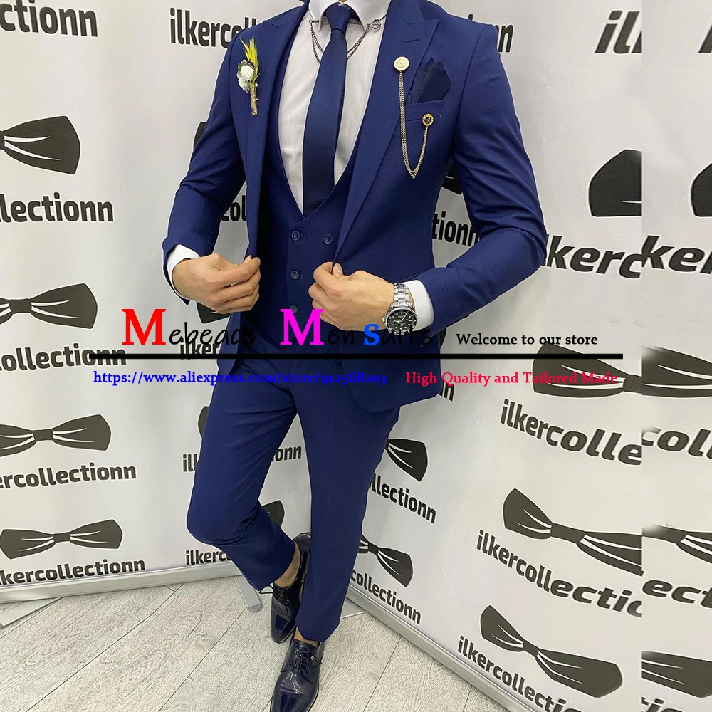 Navy Blue Wedding Men Suit 2022 Slim Peaked Lapel Groomsmen Tuxedo Costume Homme 3 Piece (Jacket+Vest+Pants) Business Blazer Set
Navy Blue Wedding Men Suit 2022 Slim Peaked Lapel Groomsmen Tuxedo Costume Homme 3 Piece (Jacket+Vest+Pants) Business Blazer Set