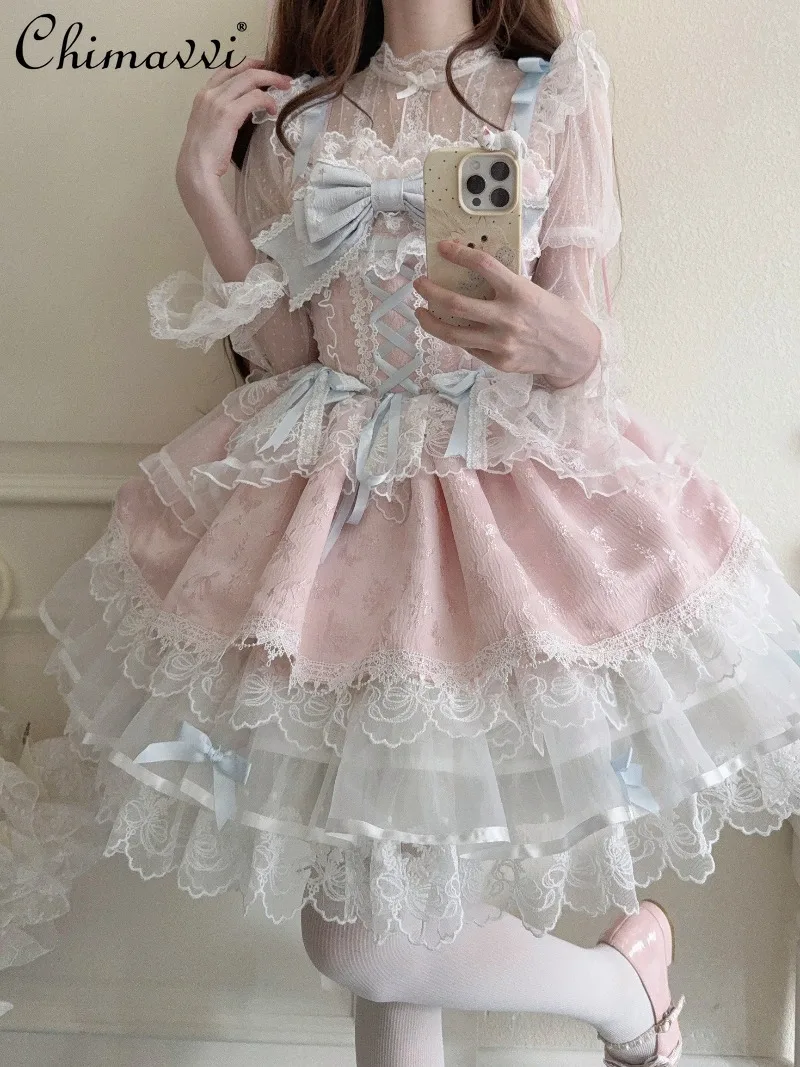 Original Design Lolita Ballet Style JSK Strap Dress 2025 Summer Clothes New Sweet Girls Fairy Birthday Party Lace Puffy Dress
Original Design Lolita Ballet Style JSK Strap Dress 2025 Summer Clothes New Sweet Girls Fairy Birthday Party Lace Puffy Dress