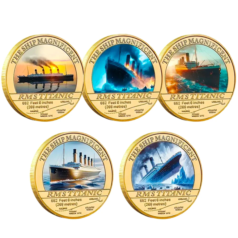 Limited Edition 5 - Piece RMS Titanic Gold Plated Challenge Coin Set - Historic Ship Commemorative Collectibles
Limited Edition 5 - Piece RMS Titanic Gold Plated Challenge Coin Set - Historic Ship Commemorative Collectibles