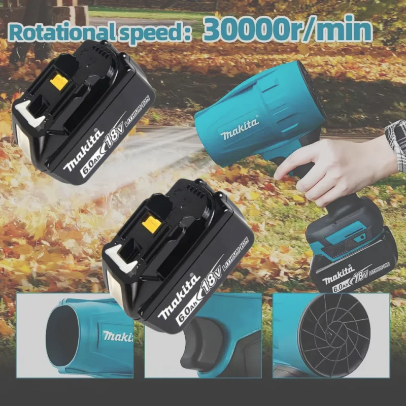 Аккумуляторная турбовоздуходувка Makita 18В 6Ач, электрический турбовентилятор, мощный очиститель воздуха, перезаряжаемый, с подсветкой, инструмент для чистки автомобиля
Аккумуляторная турбовоздуходувка Makita 18В 6Ач, электрический турбовентилятор, мощный очиститель воздуха, перезаряжаемый, с подсветкой, инструмент для чистки автомобиля