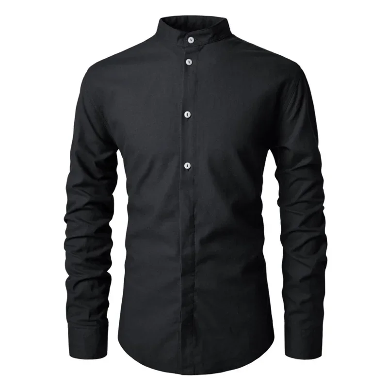 2023 Spring and Autumn New Men's Standing Neck Slim Fit Long Sleeve Shirt with Concealed Front Men's Shirt
2023 Spring and Autumn New Men's Standing Neck Slim Fit Long Sleeve Shirt with Concealed Front Men's Shirt