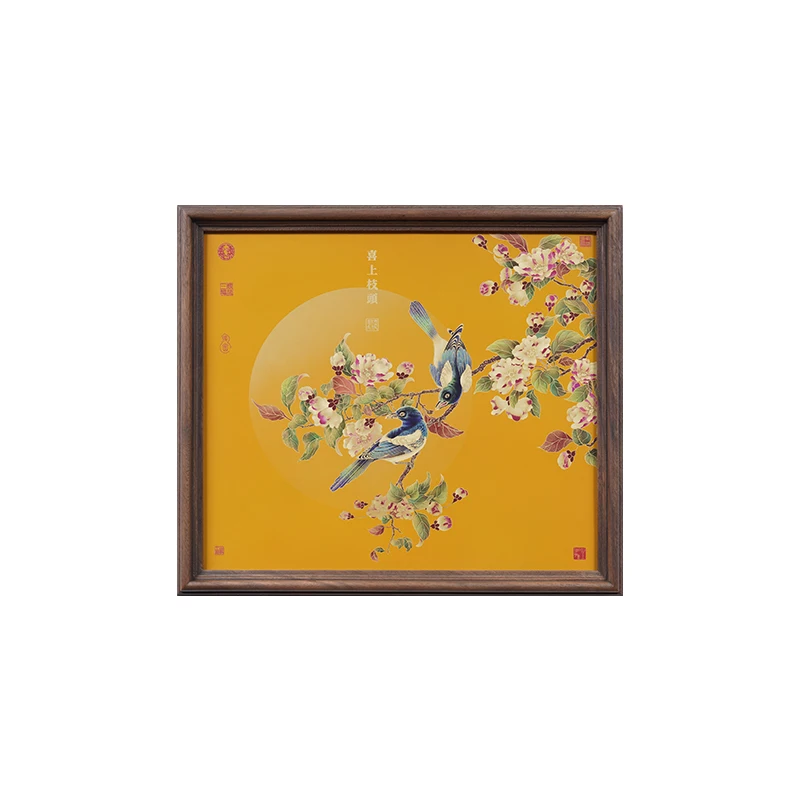 Crabapple Magpie Flower Double Happiness Retro Painting Classical Brass Wood Hand-made High-quality Art Wall Decor Auspicious
Crabapple Magpie Flower Double Happiness Retro Painting Classical Brass Wood Hand-made High-quality Art Wall Decor Auspicious