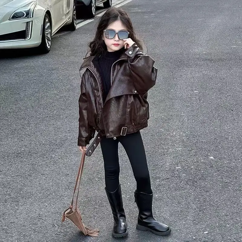Girls' Coat PU Jacket 2025 Spring and Autumn American Children's Fashion Leather Jacket 120-170CM
Girls' Coat PU Jacket 2025 Spring and Autumn American Children's Fashion Leather Jacket 120-170CM