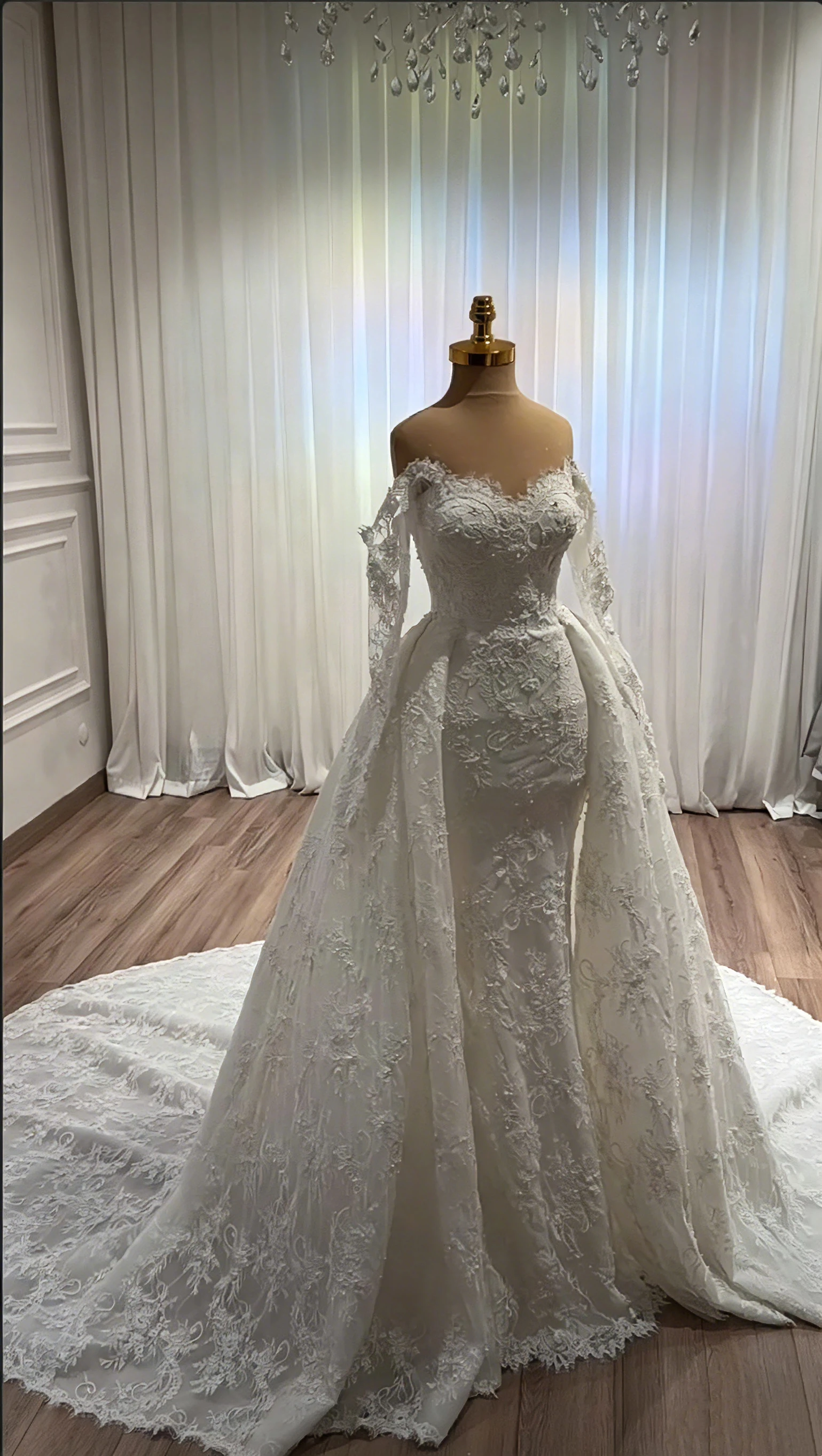 2026 Luxury Mermaid Wedding Dress Detachable Train Off Shoulder Long Sleeve Lace Beaded Bridal Gown Vestido De Novia Customized
2026 Luxury Mermaid Wedding Dress Detachable Train Off Shoulder Long Sleeve Lace Beaded Bridal Gown Vestido De Novia Customized