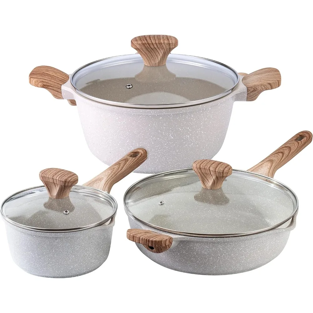 Best Selling Non-Stick Cast Aluminum Cookware Set - Durable Kitchen Cookware for Everyday Cooking, Speckled Cream, 6 Pc.
Best Selling Non-Stick Cast Aluminum Cookware Set - Durable Kitchen Cookware for Everyday Cooking, Speckled Cream, 6 Pc.