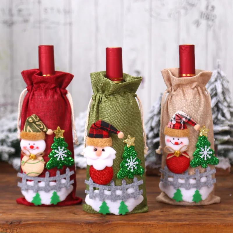 3pcs/set, Creative Christmas Cartoon Character Cloth Knitted Wine Bottle Cover, For Holiday Scene Layout Christmas Table Decor
3pcs/set, Creative Christmas Cartoon Character Cloth Knitted Wine Bottle Cover, For Holiday Scene Layout Christmas Table Decor