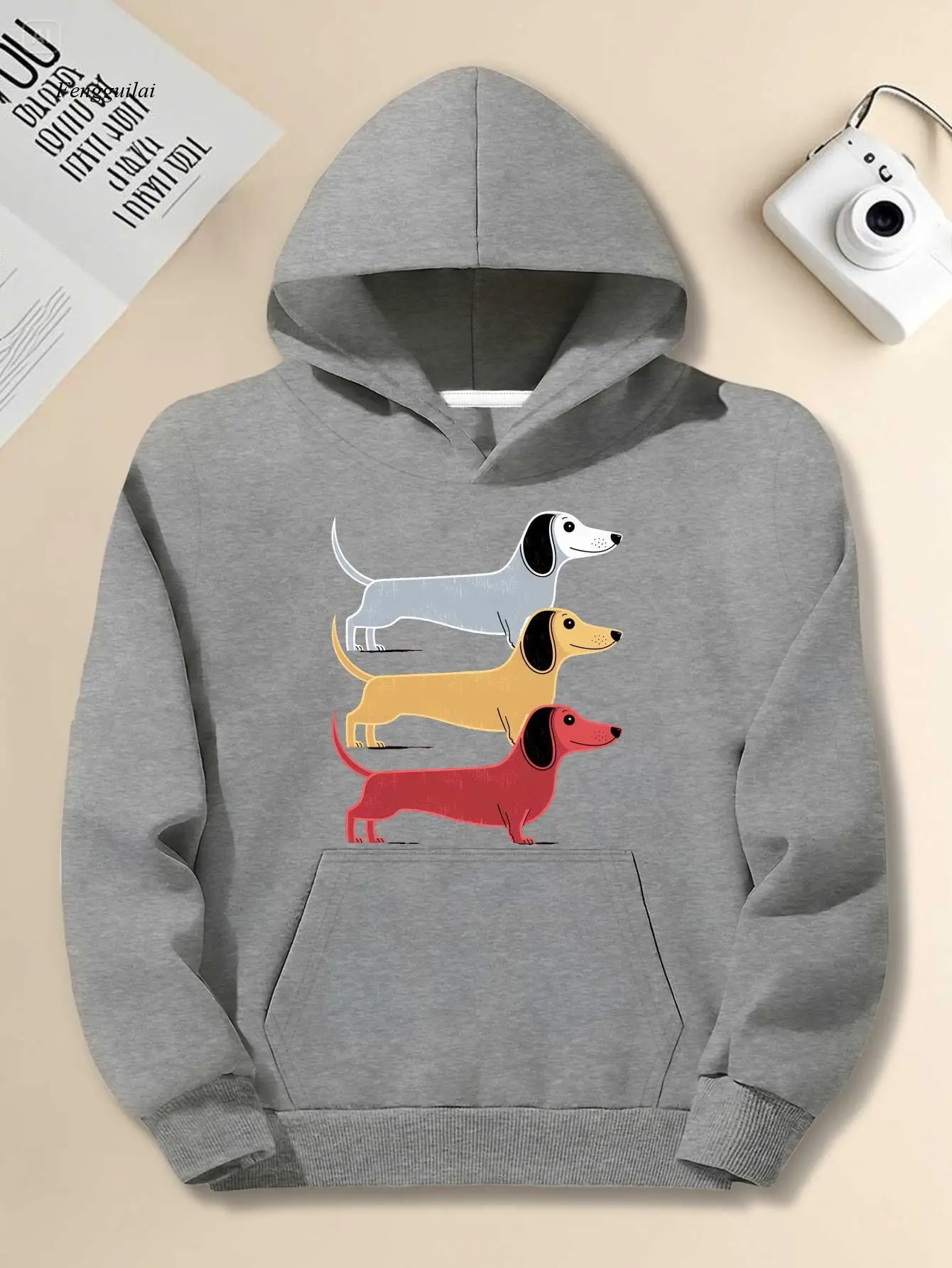 Hooded Sweatshirt - Green with Stacked Dachshund Dogs Graphic - Loose Fit Pullover Hoodie for Dog Lovers
Hooded Sweatshirt - Green with Stacked Dachshund Dogs Graphic - Loose Fit Pullover Hoodie for Dog Lovers