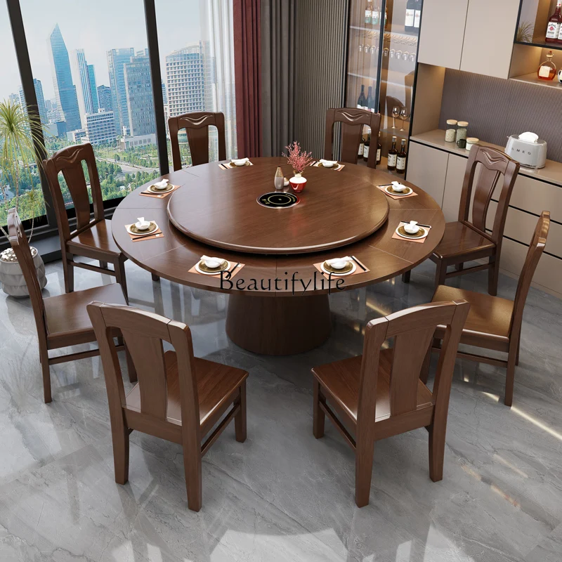 Rotating Extendable Dining Table All Solid Wood Changeable Large Multi-functional Round Dining Table Household Small Apartment
Rotating Extendable Dining Table All Solid Wood Changeable Large Multi-functional Round Dining Table Household Small Apartment