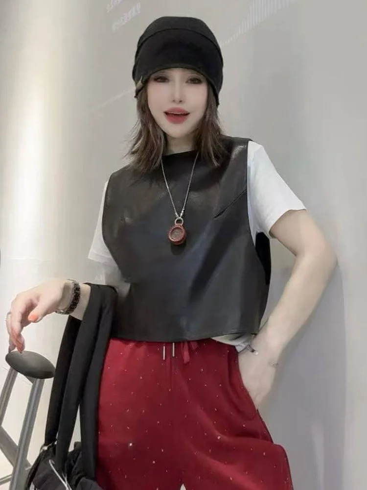 2025 New Sle Women's Leather Crop Top eepskin Svel Vest Slimming Versatile Casual Wear Zipper Closure ort Length
2025 New Sle Women's Leather Crop Top eepskin Svel Vest Slimming Versatile Casual Wear Zipper Closure ort Length