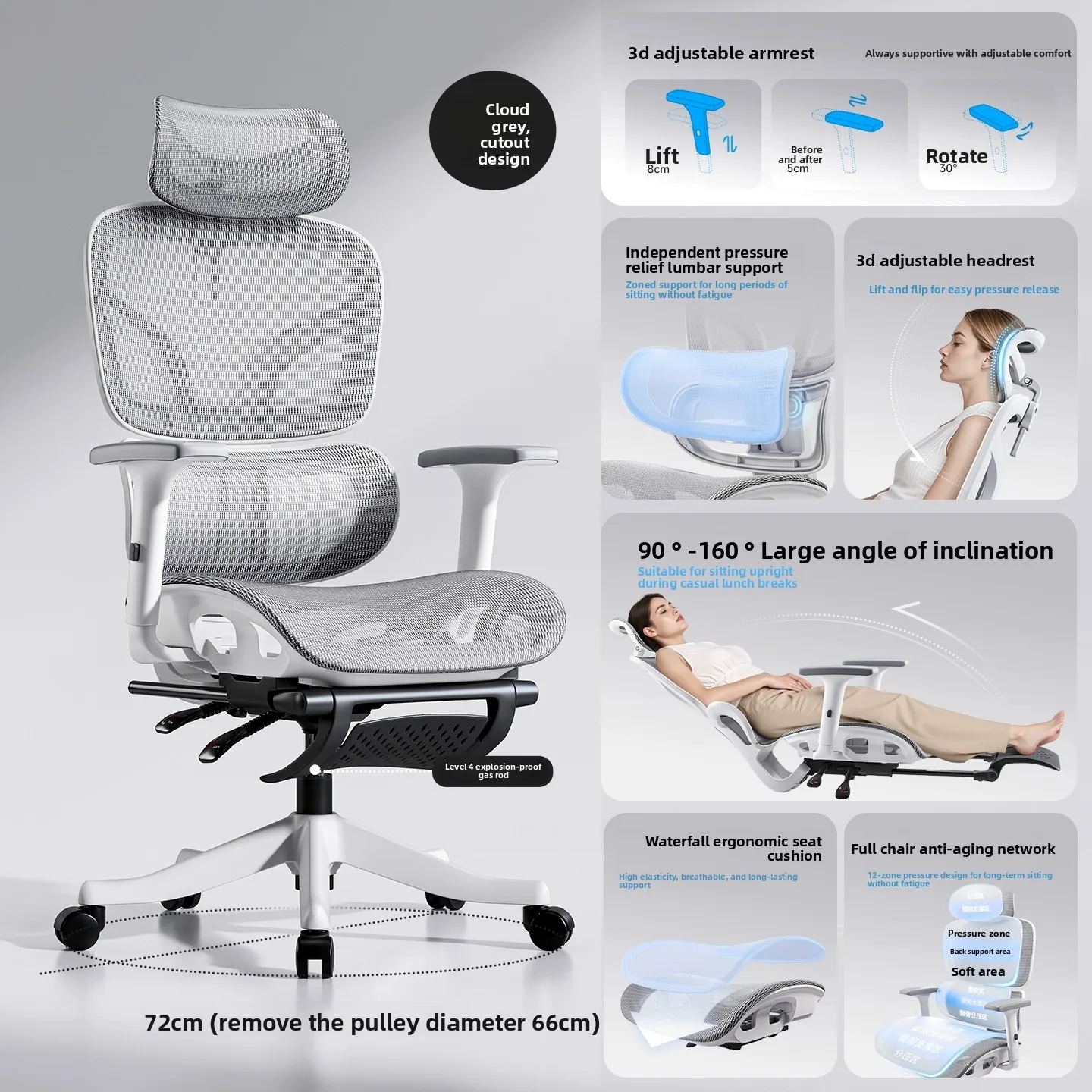 Ergonomic Office Chair Home Computer Chair Comfortable Gaming Chair for Long Sitting
Ergonomic Office Chair Home Computer Chair Comfortable Gaming Chair for Long Sitting