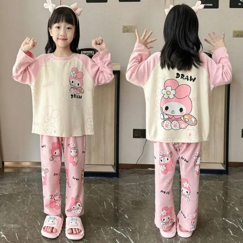 Sanrio Kuromi Cinnamoroll, весенне-осенний пижамный комплект, штаны с длинными рукавами, комплект из 2 предметов для девочек, детский домашний повседневный новый мультяшный сон
Sanrio Kuromi Cinnamoroll, весенне-осенний пижамный комплект, штаны с длинными рукавами, комплект из 2 предметов для девочек, детский домашний повседневный новый мультяшный сон